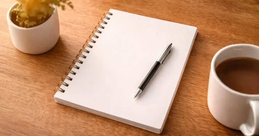 これから書き始める白紙のノートのイメージ