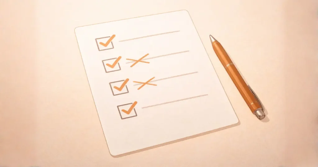 やりたくないことを消していくチェックリスト