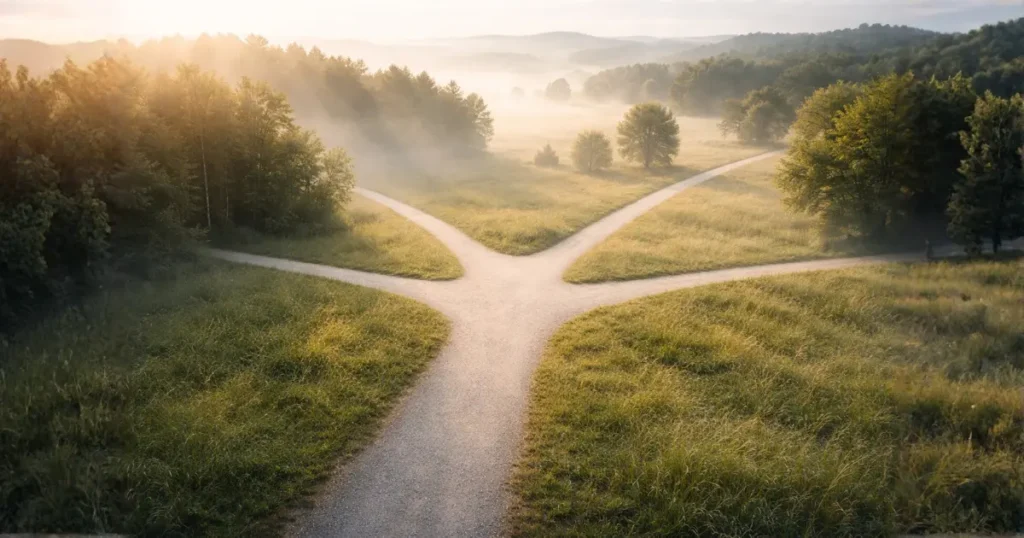 まだ見ぬ多くの道が広がっているイメージ