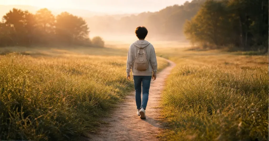 自分だけの道を歩いていくイメージ