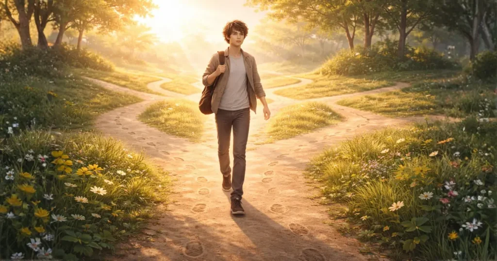 自分の道を見つけて前に進む若者