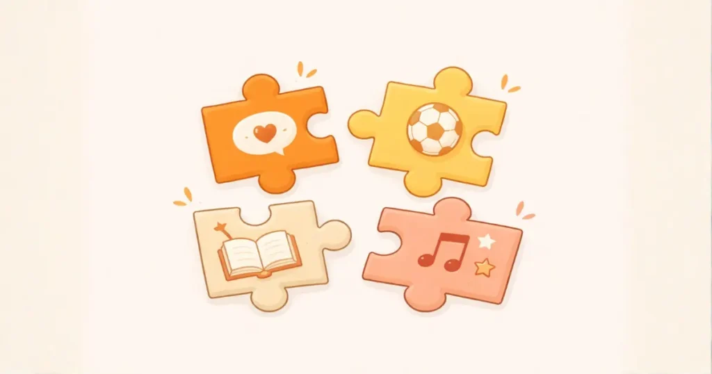 異なる個性を表すパズルピースのイラスト