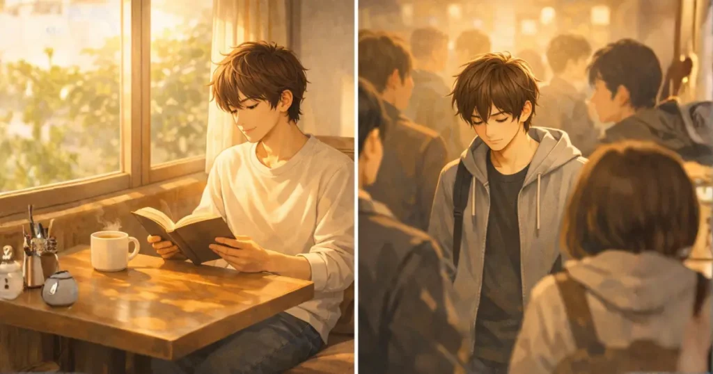 孤独と孤立の違いを表すイラスト