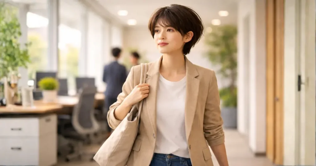 前を向いて歩く若手社会人