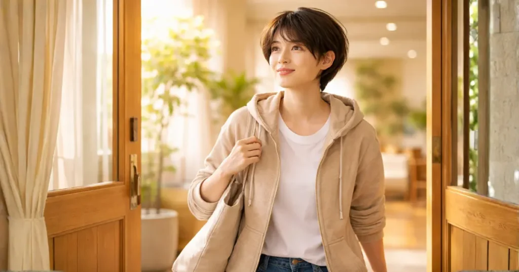 新しい居場所に向かって歩き出す若者