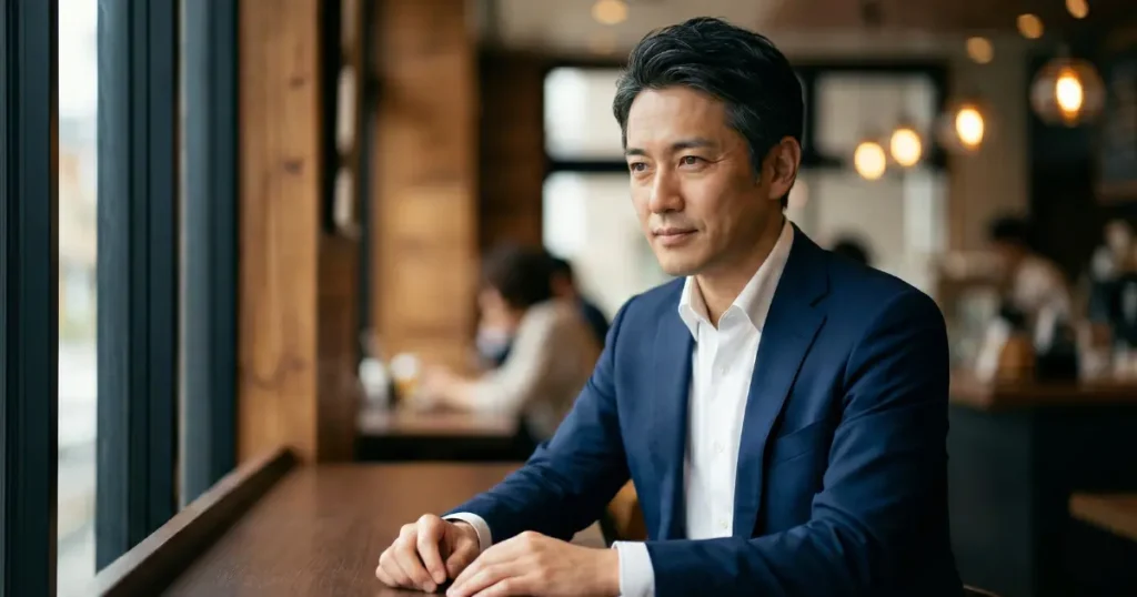 自身のキャリアを振り返る人事コンサルタント鶴谷孝博のイメージ